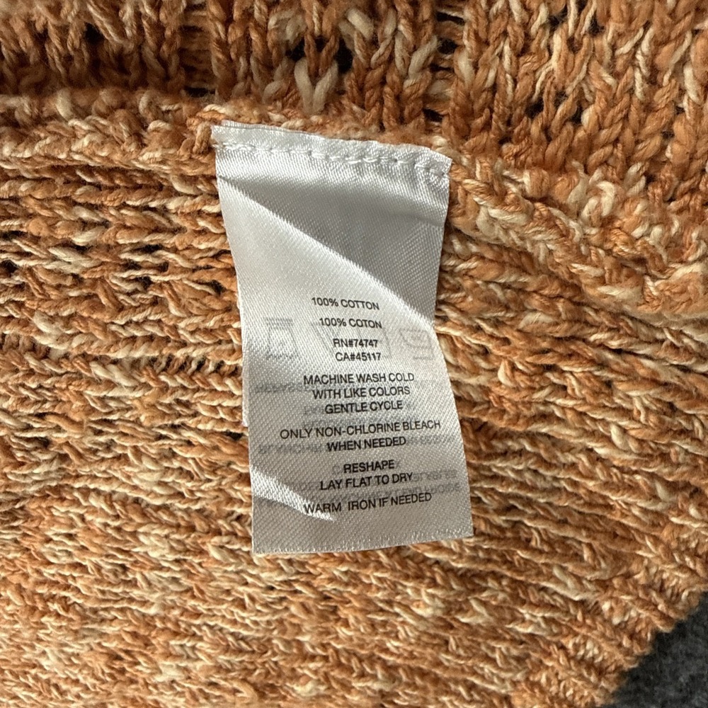 Natural Reflections Sweater Womens Orange Hooded‎ Knit Pullover Pocket - Picture 7 of 8